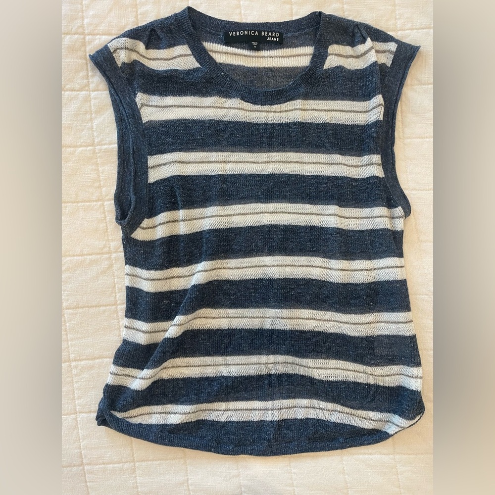 Veronica Beard Linen Blend sleeveless top size Medium